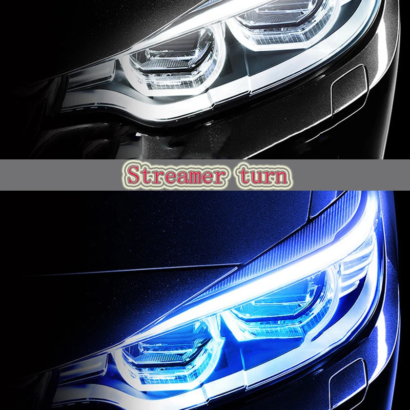

Automobile LED Turn Signal Driving Light Strip, Ultra-thin Light Guide Strip Two-color Streamer Turn Decorative Light