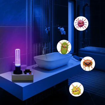 

30W UV Lamp UV Sanitizer For Home Remote Control Disinfection Lamp Light 99% E27 LED UVC Light Bulb Sterilization