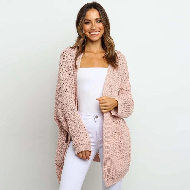 WildPinky Casual Fashion Knitted Long Cardigans Sweater Women Solid Basic  Autumn Winter Jumpers Long Sleeve V Neck Sweater - AliExpress