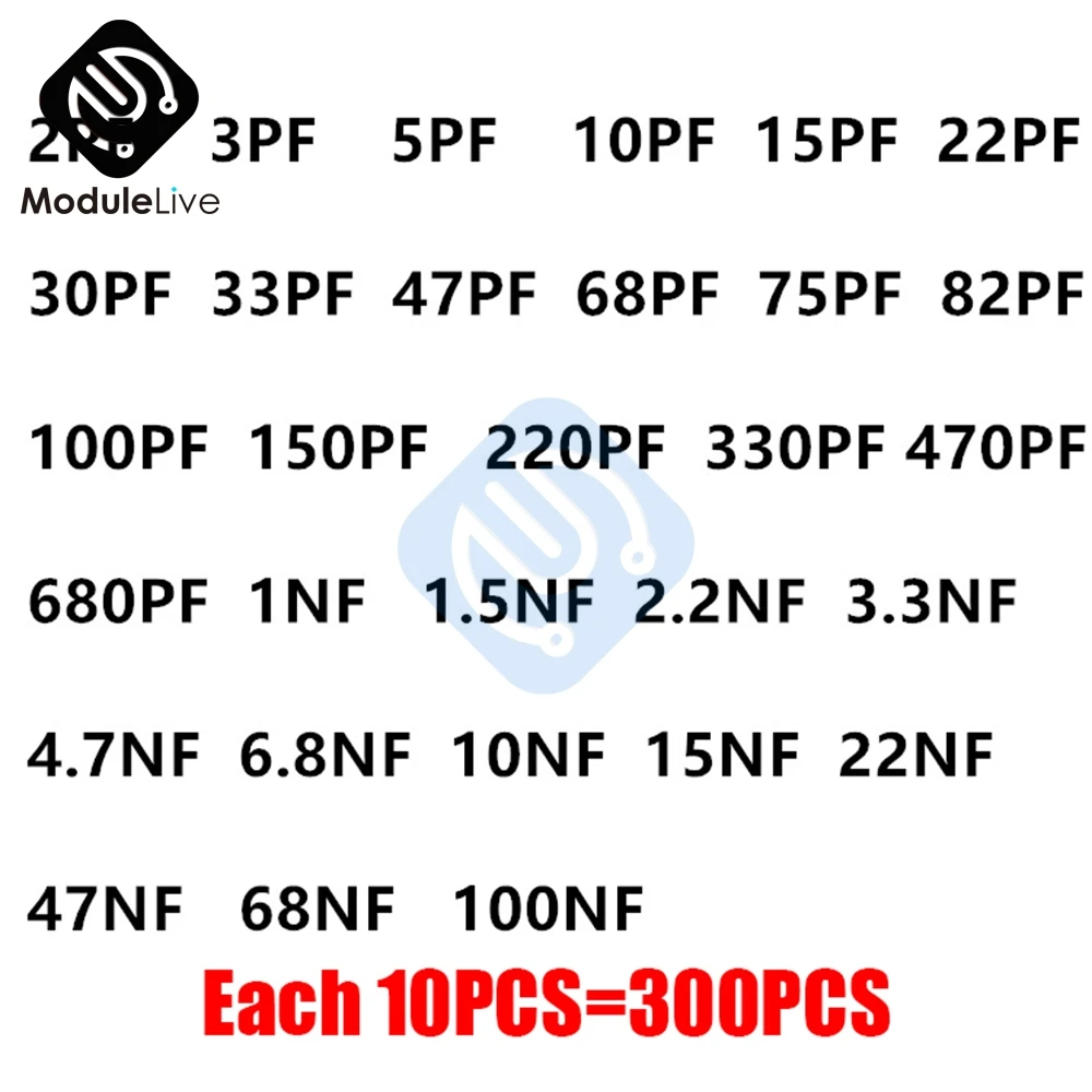 300 шт./компл. 30value* 10 шт. = 300 шт. 2pf-0.1UF 4.7nF с алюминиевой крышкой, 50В Керамика конденсатор с алюминиевой крышкой смешанный набор Ассортимент Набор+ ящик для инструментов "сделай сам"