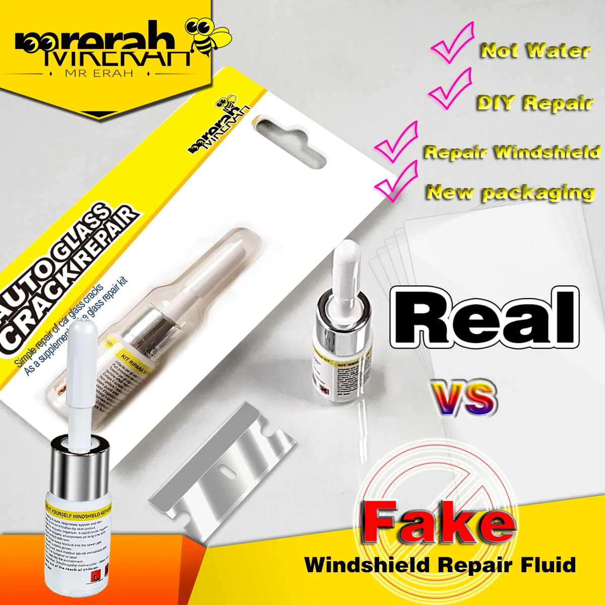 Car Window Repair Fluid Cracked Glass Scratch Repair Kit Windshield Repair Liquid For Car Auto