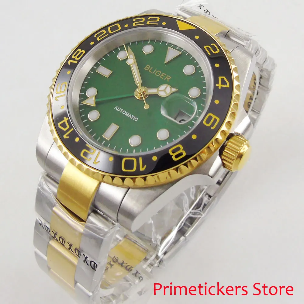 Мужские автоматические часы с зеленым циферблатом 40 мм | Наручные