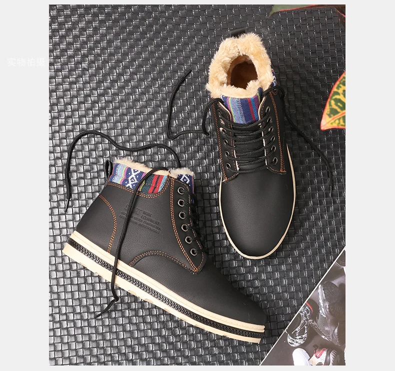 Мужские ботинки; теплые меховые зимние ботинки для мужчин; кожаная зимняя обувь; мужские Ботильоны; Мужская зимняя обувь; зимние мужские ботинки