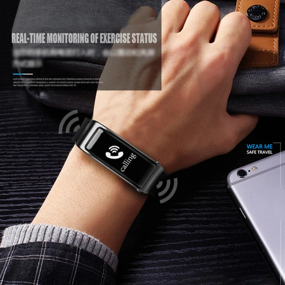 Bluetooth наушники подарок 2 в 1 монитор сердечного ритма модный будильник Универсальный сенсорный экран калории музыка умный Браслет