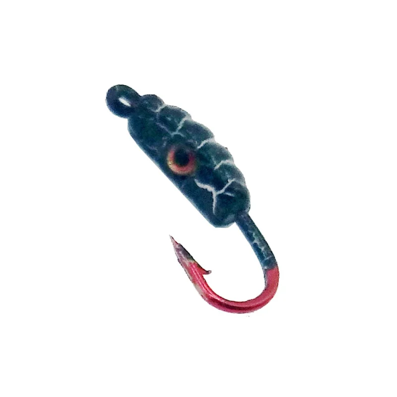 Winter Worm Bait Fish 2.2cm 1.4g Lead Head Hook Fishing Bait Fishing Tackle Outdoor Ice Hook Hook Bait Multi-head Metal 6PCS