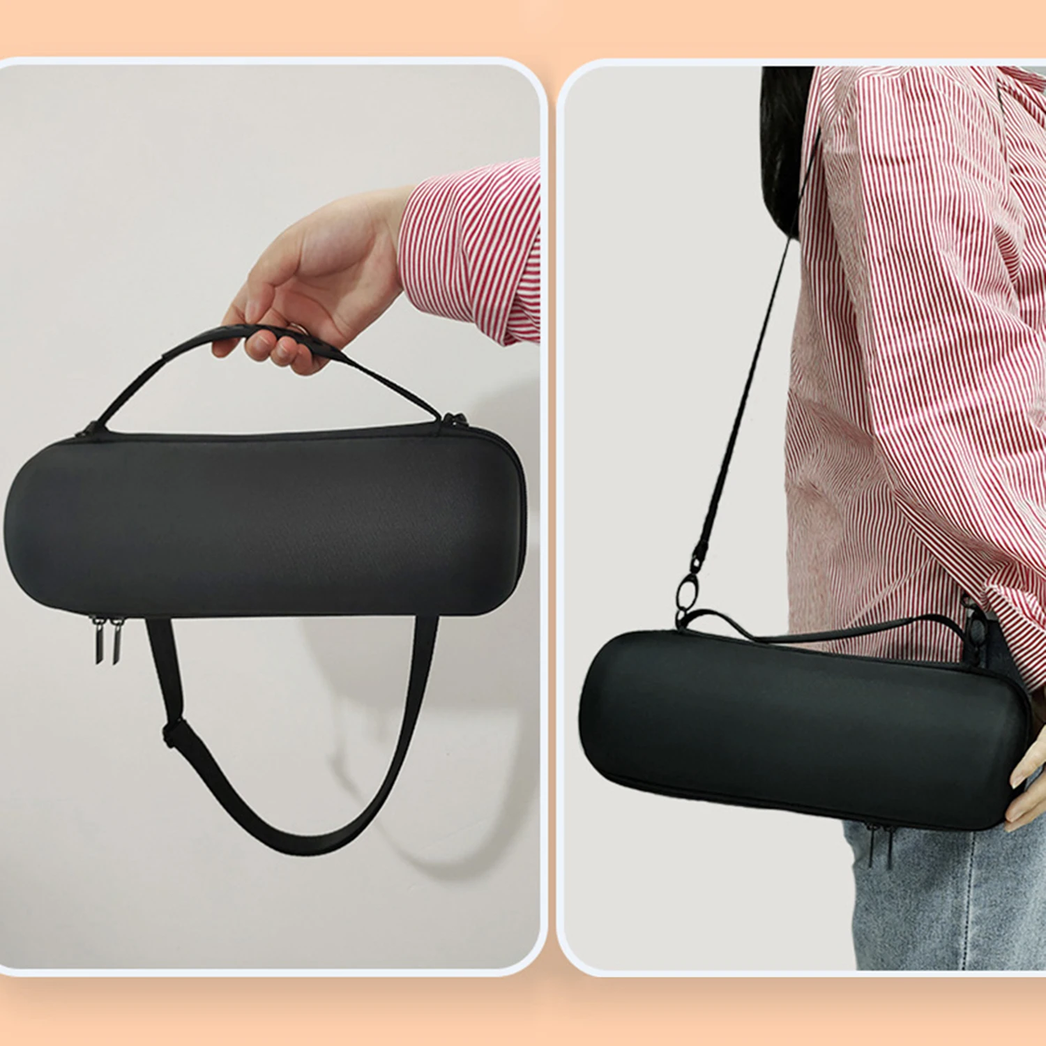 Custodia Rigida EVA Per JBL Charge 5, Borsa Da Viaggio Antiurto Con Scomparti, Maniglia E Tracolla Regolabile (Interno Arancione)