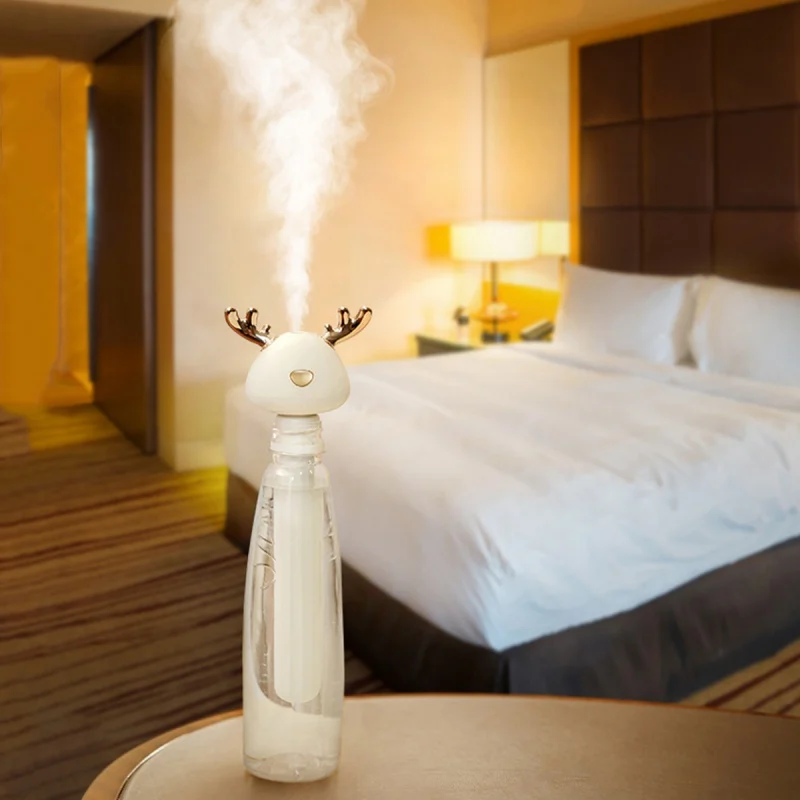 USB Cute Antler Design Portable USB Cool Mist Humidifier Air Diffusers For Travel Home Office Hotel Car Without Water Bottle