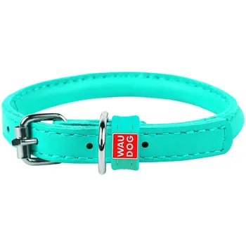 

COLLAR leather round collar for long-haired dogs menthol 8 mm 25 - 33 cm Collar WauDog Glamour