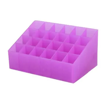 

24 Grid Lipstick Holder Plastic Cosmetic Organizer Lipsticks Display Rack Portable Makeup Storage Box