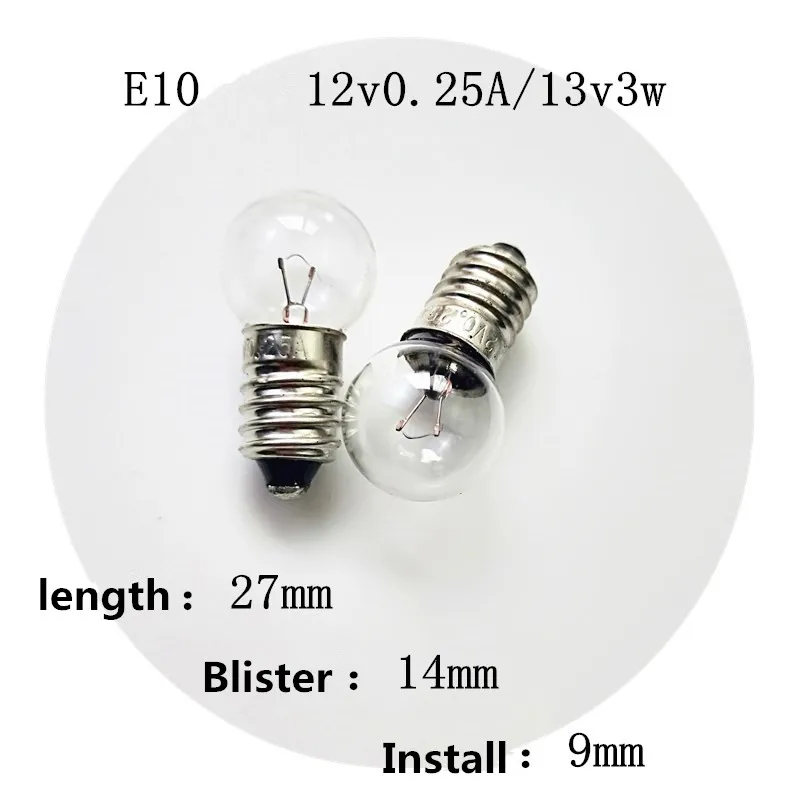 Axial Glühlampe Lampe Bulb Lamp 10 x 12V 70mA 0,07A 0,85W T1.25 4mm x 20mm 
