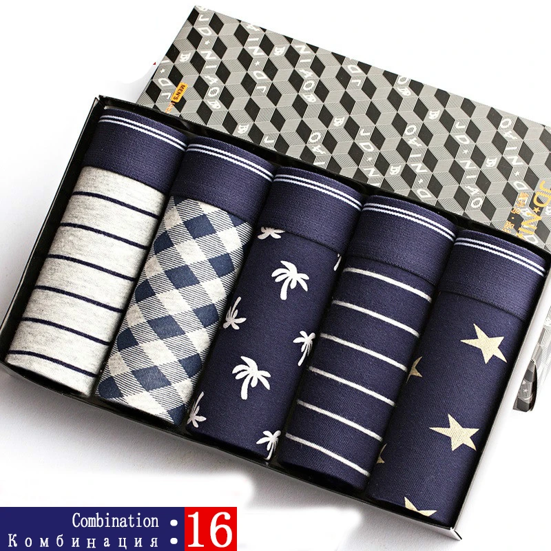 bierdan L-5xL бренд почты боксёрские шорты мужчины mens комфортно мужчин boxershorts хлопок сексуально 5pcs / много cueca 24type мужского нижнего белья трусы мужские трусы-боксеры боксеры нижнее белье трусики - Цвет: JDN 16BOX