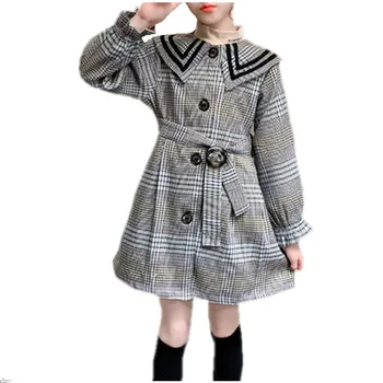 

6 8 10 12 13 Years New Spring Big Children Plaid Windbreaker Jacket Coats Girl Clothing For Teenager Kids Baby Trench Coats 2020