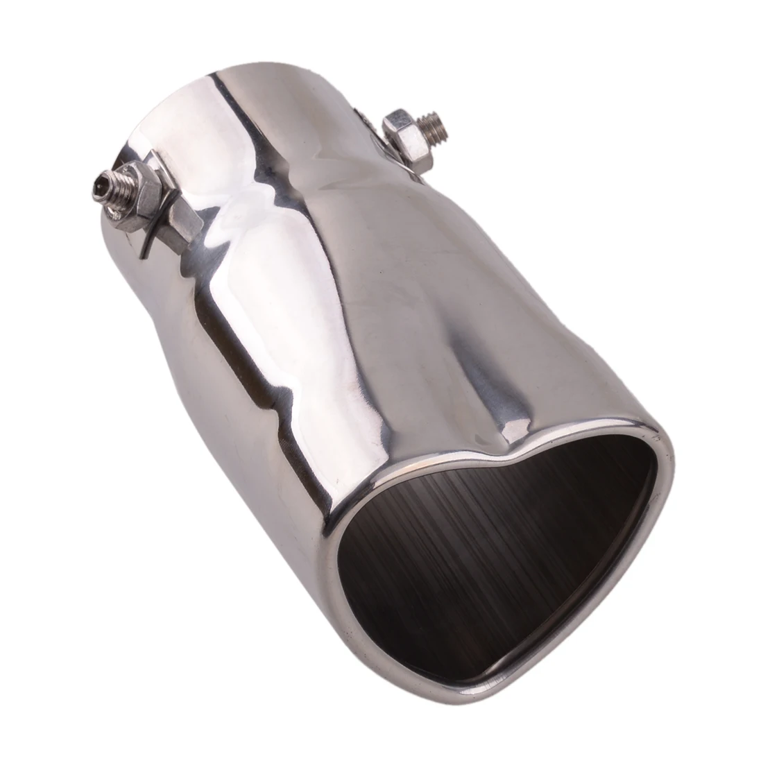 67 x 60mm Heart Shaped Exhaust Muffler Tip Stainless Steel Outlet for Car 