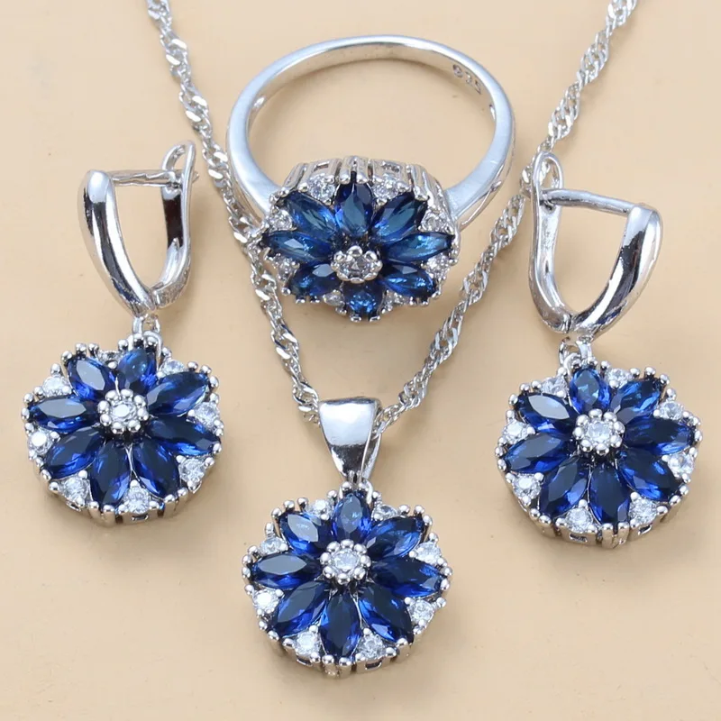 Женский ювелирный костюм серебряного цвета комплект из сережек ожерелья и