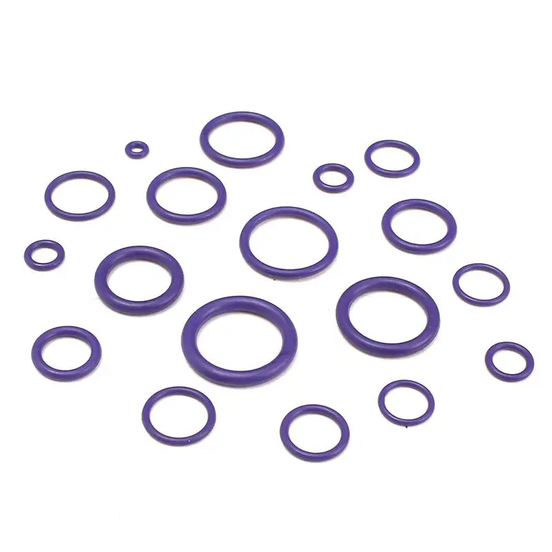 R22 R134a225Pcs O Ring Gaskets Car A/C System Air Conditioning O Ring Seals Washer Kit Tool HNBR Rubber Purple Standard Parts