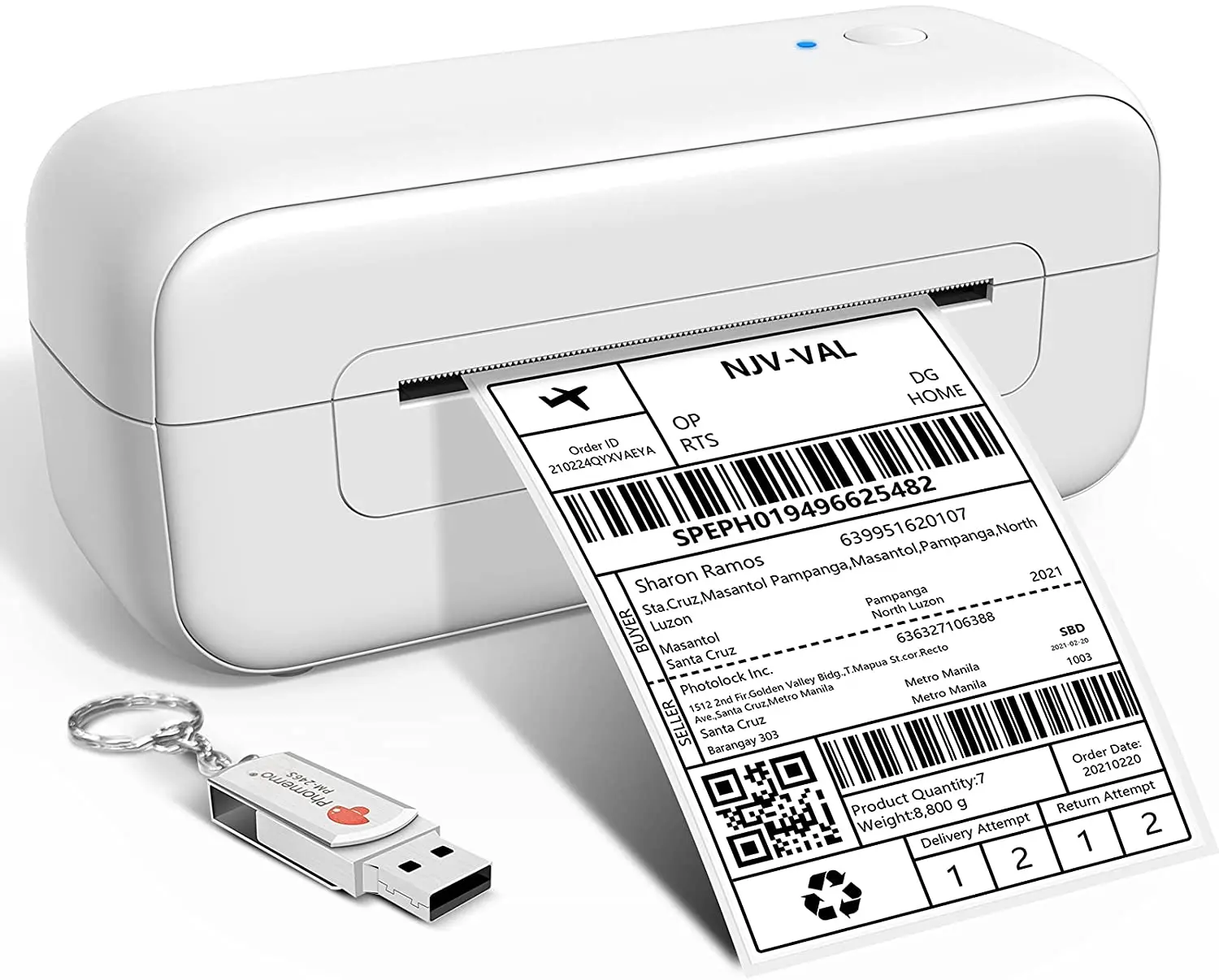 Phomemo Pm 246s Thermal Shipping Label Printer 25 117mm Barcode Sticker