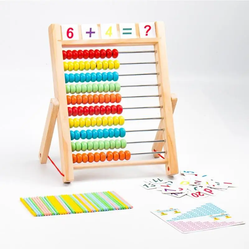 

Unisex Children Computing Rack Wooden Abacus Educational Arithmetic Math Kid Toy Developing Mathematics Interest Ability