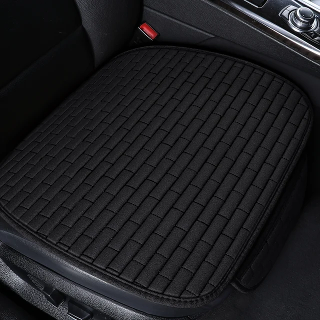 Car seat cover front/rear flax seat protect cushion automobile seat cushion protector pad car covers mat protect Black 1PCs