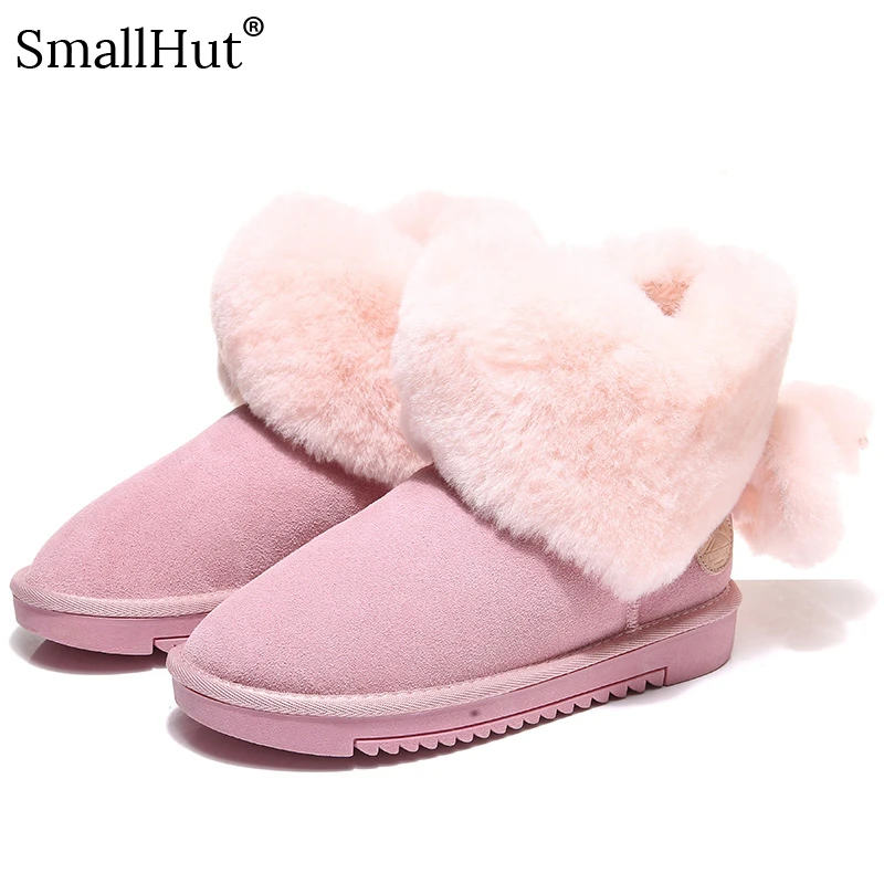 

Handmade Snow Boots Winter Women Heart-Shaped Fashion Shoes E159 Ladies Mixed Colors Warm Black Yellow Pink Round Toe Flat Boots