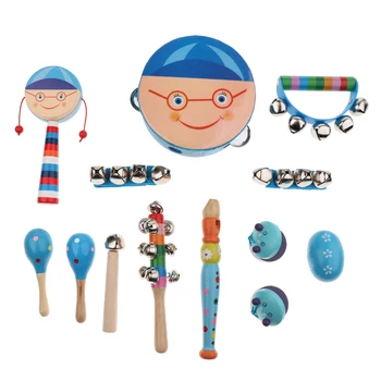 

13 Pcs Hand Percussion Set Shaker Bell Sand Maraca Shaker Rhythm Stick