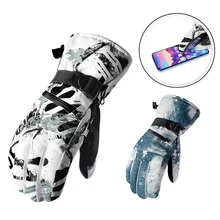 Лыжные зимние перчатки с сенсорным экраном, зимние варежки, водонепроницаемые теплые термальные лыжные перчатки для сноуборда, мотоциклетные перчатки, спортивные перчатки на весь палец