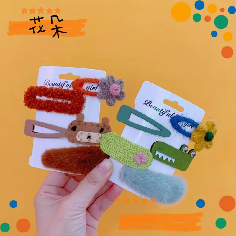 Мода девушка акриловая смола зажим для волос Мультфильм Pin Симпатичные шпильки аксессуары для волос