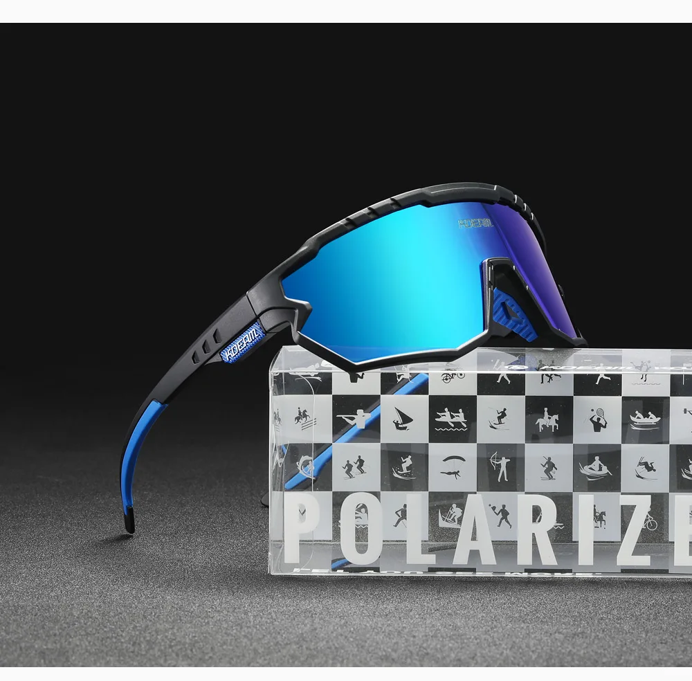 KDEAM Athletics TR90 Material Polarisierte Sonnenbrille für Herren mit integriertem Myopie-Rahmen, Kategorie 3, Fahrradsonnenbrille – Detail 14