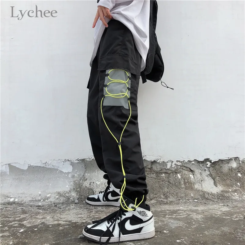 Lychee, Харадзюку, однотонные, с принтом, лоскутные, женские спортивные штаны джоггеры, на шнуровке, с карманами, женские брюки, повседневные, свободные, весна, осень, женские штаны