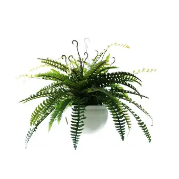 

Simulation Boston Fern Potted Plant Indoor and Outdoor Hanging Basket Decorations Artificial Evergreen Shrubs with Flower Pot