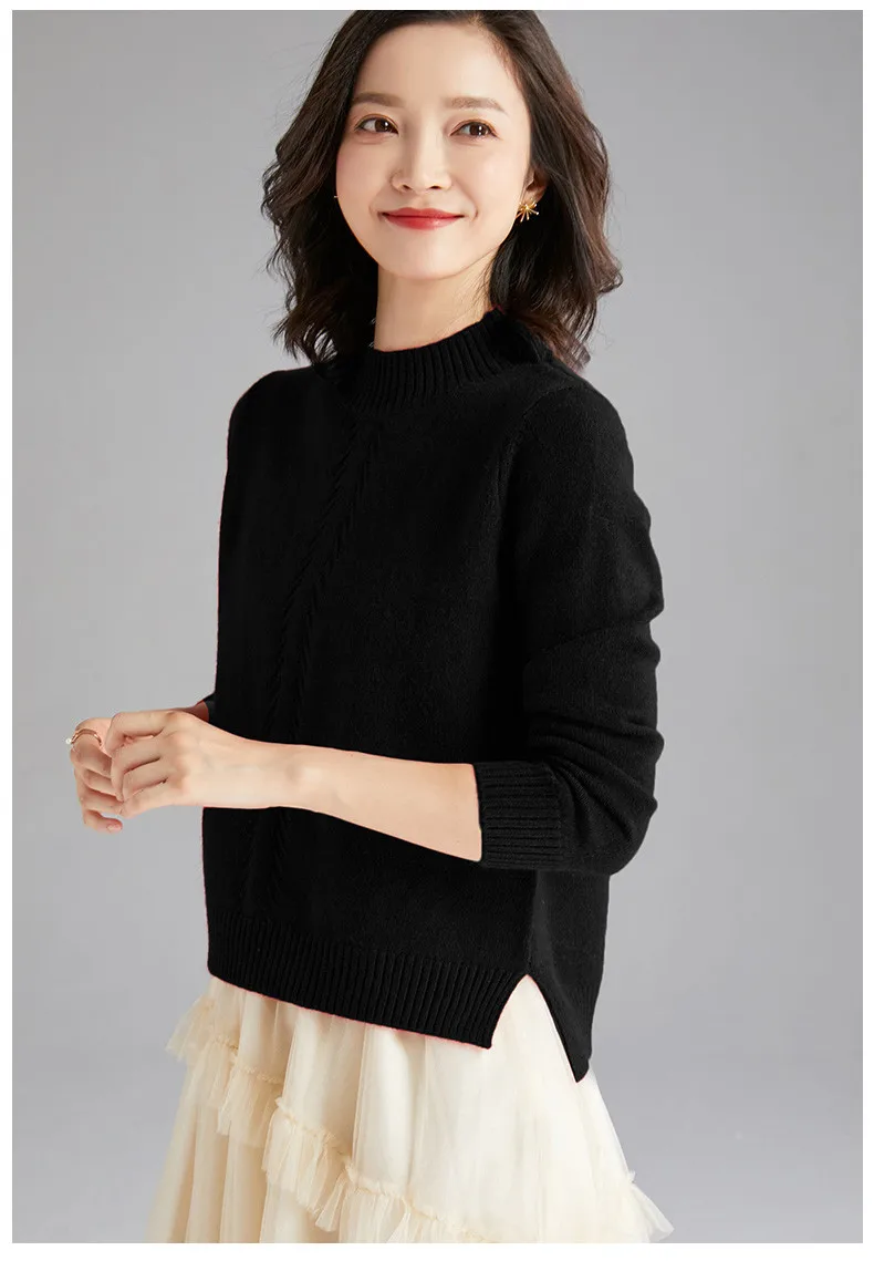 XJXKS Women Turtleneck Sweater Autumn Winter New High Quality Casual Cashmere Sweater Women Knitted Warm Pullover