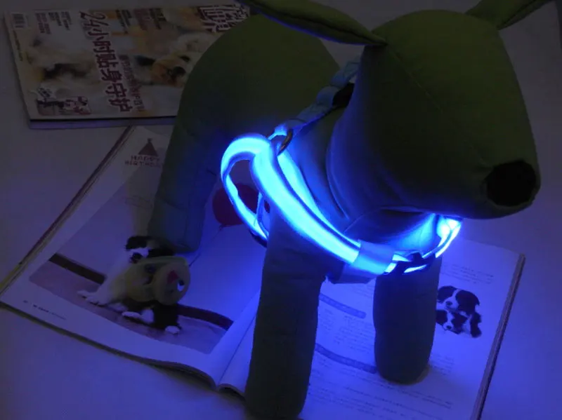 USB Перезаряжаемый нагрудный жгут светодиодный питомец собака светящийся мигающий свет ночная безопасность