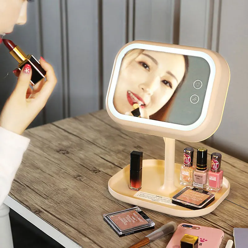 

Creative Led Makeup Mirror Table Lamp Vanity Mirror Bedside Night Light Princess Vanity Mirror Led Light