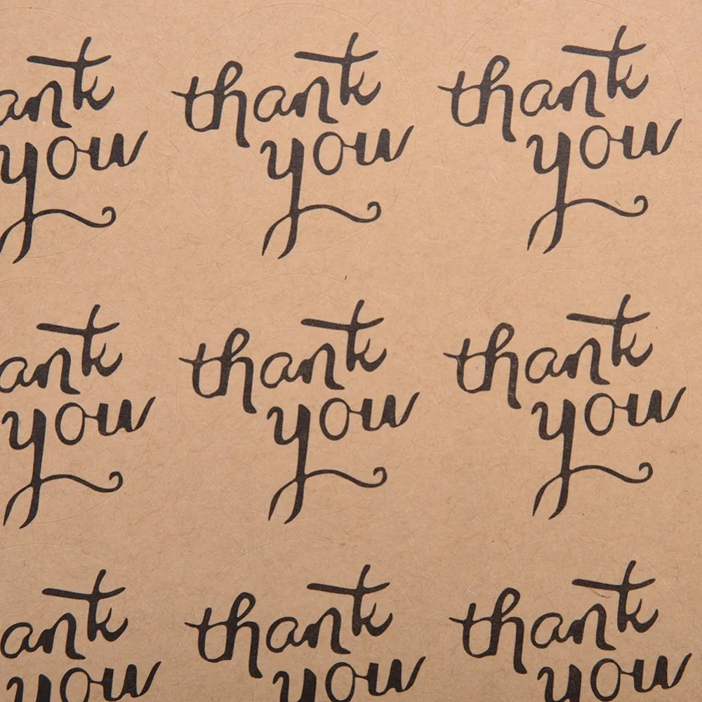 120 шт крафт-этикетки наклейки ручной работы круглые наклейки с "спасибо" для подарка торт мешок запечатывания наклейки украшения