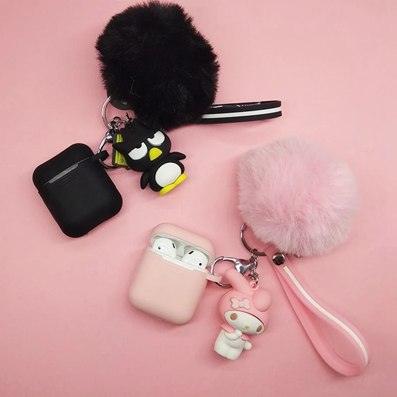 Cute Cartoon Silicone Shockproof Headset Case For AirPods Wireless Bluetooth Earphone Cases With Kawaii Pendant