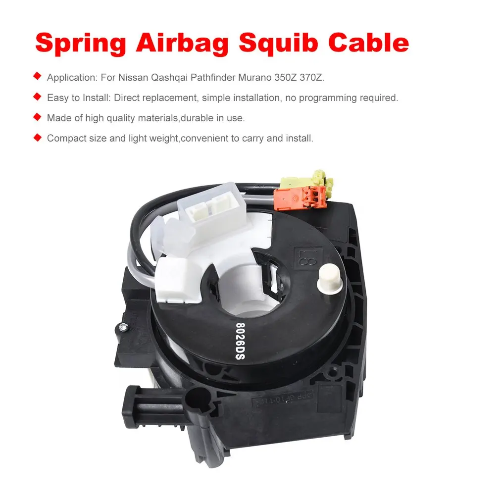 Bessie SparksClock Spring Spiral Cable for Nissan Qashqai Pathfinder Murano 350Z 370Z,OEM:25560-JD003 (Left Drive)