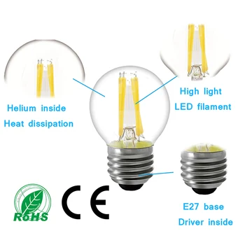 

LED Filament Bulb E14 E27 Screw Edison 2/4/6/8 Filament Retro Vintage Energy Saving Decoration Living Room Globe LED Bulbs