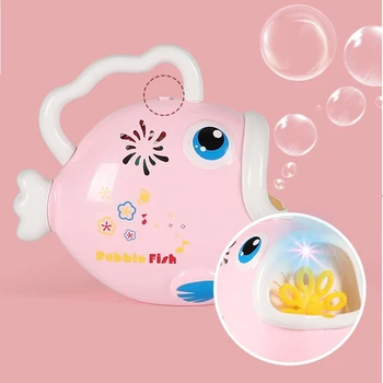 

Baby Bath Toys Fish Automatic Pump Blow Bubble Machine Music Light Bathroom Water Toys Bathtub Children Bathing Toys Summer Toys