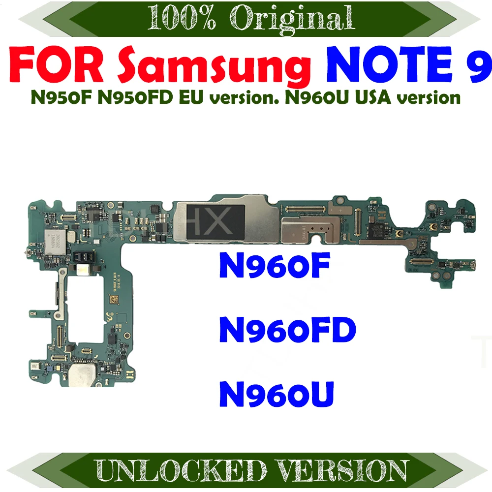 100% оригинальная разблокированная материнская плата для Samsung Galaxy Note 9 N960F N960FD note