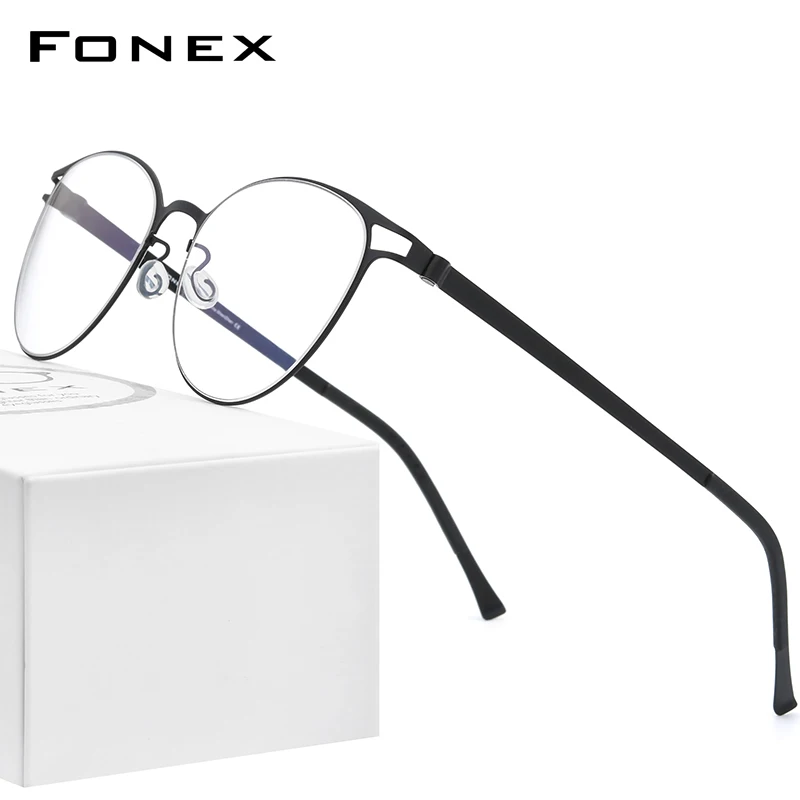 FONEX Очки из сплава для женщин и мужчин новинка 2020 винтажные круглые очки