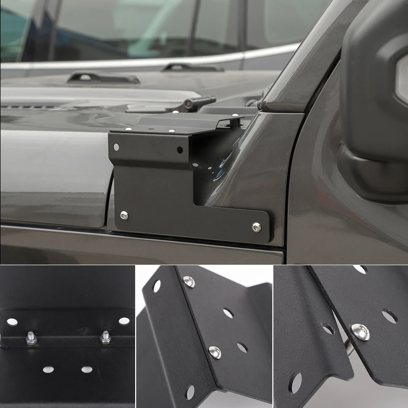 Кронштейн для светодиодной лампы для Jeep Wrangler JL+ фонарик на капюшон кронштейн для ламп A-световой столб стенд