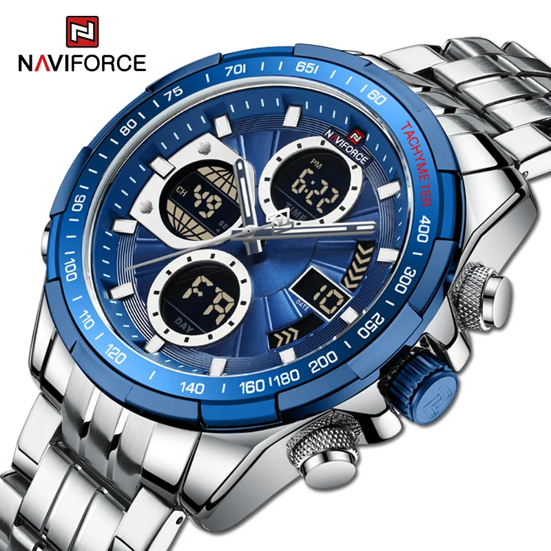 

NAVIFORCE Top Brand Watches Mens Fashion Business Multifunction Waterproof Big Dial Day and Date Display Watch Relogio Masculino