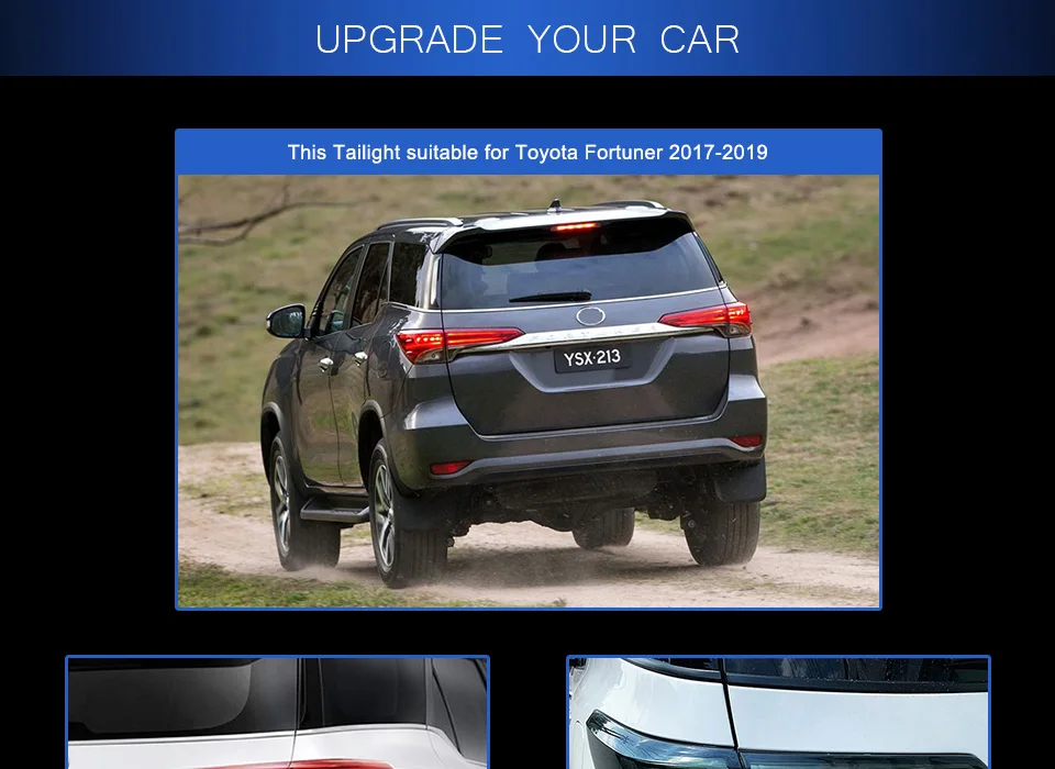 Задний фонарь для Toyota Fortuner- Audi-дизайн задние фонари светодиодные противотуманные фары DRL дневные ходовые огни тюнинг автомобильные аксессуары