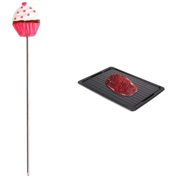 

1 Pcs Cake Probe Bread Baking Tool Baking Pancake & 1 Pcs Defrost Board Rapid Thawing Tray