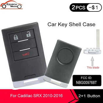 

KEYECU 10 Pcs/lot New Replacement Remote Car Key Shell Case Fob 2+1 Button for Cadillac SRX 2010-2016 NBG009768T