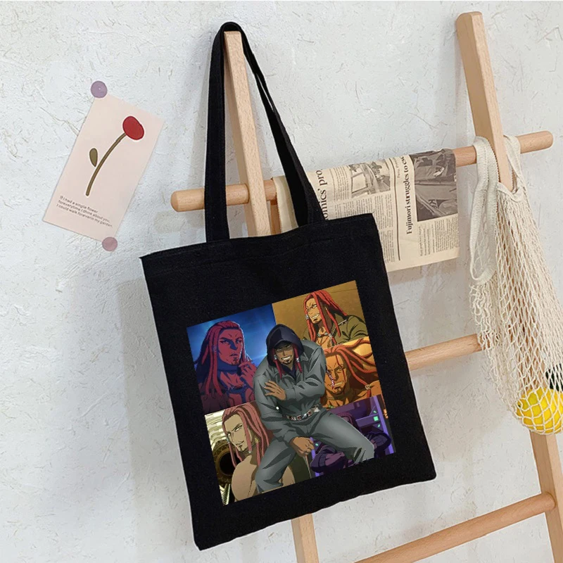 Akudama Drive Anime Trendy Harajuku Canvas Bag Shopper Goth Punk Large Capacity Ladies Bag Classic Shoulder Bag Vintage Tote Bag 