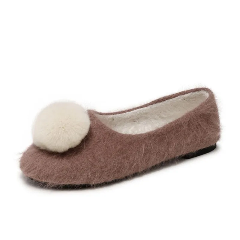FITWEE/Женская обувь на плоской подошве; Новинка года; зимняя повседневная обувь с плюшевой подкладкой для женщин; утепленная меховая обувь с круглым носком; Размеры 35-40