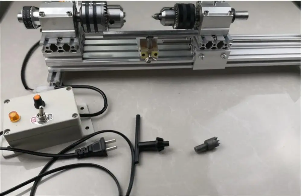 US $102.60 Mini lathe mini metal woodworking lathe large torque stepless speed regulation high precision quiet torque