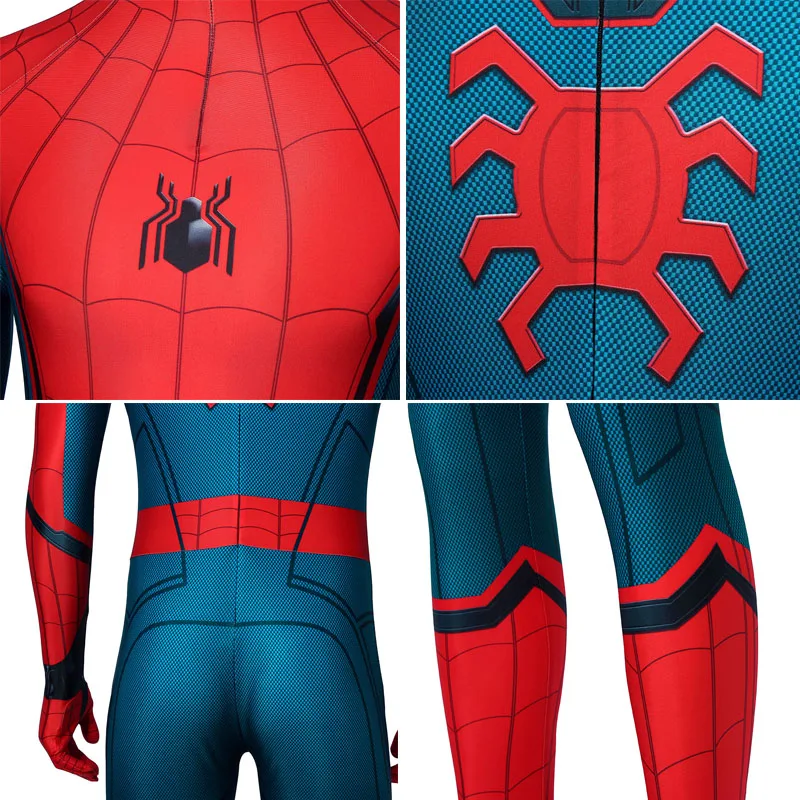 Spider-Man Homecoming Costume for Peter Parker Cosplay: Captain America Civil War Zentai Jumpsuit with Mask for Halloween Outfit image 6