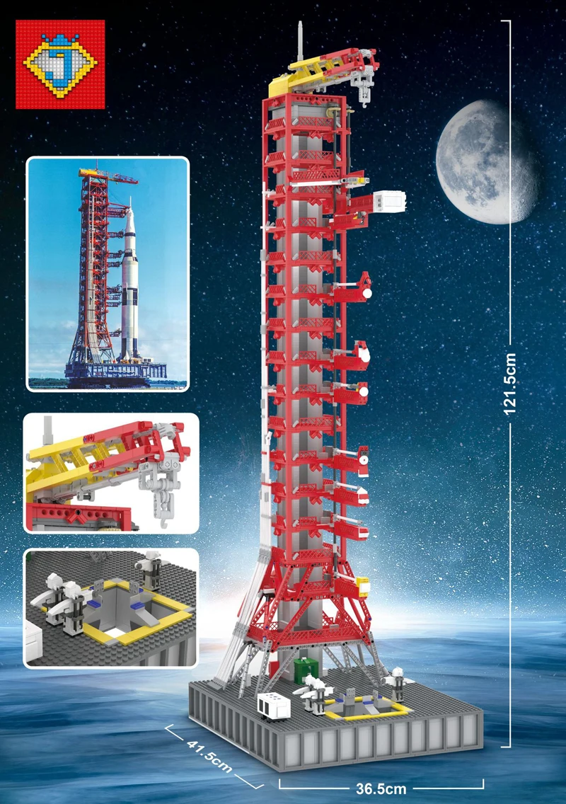 J79002 Apollo Saturn V Запуск пупочной башни Космический Шаттл наборы для путешествий строительные блоки техника город игрушка