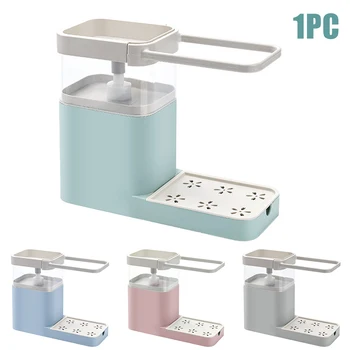 

Freestanding Soap Dispenser Kitchen Organizer Dishcloth Cleaning Tool Multifunctional Storage Rack Liquid Detergent Space Saving
